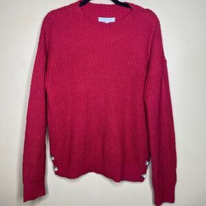 Madison Grey Women's Wine Colored Button Accent Sweater‎ Size Medium